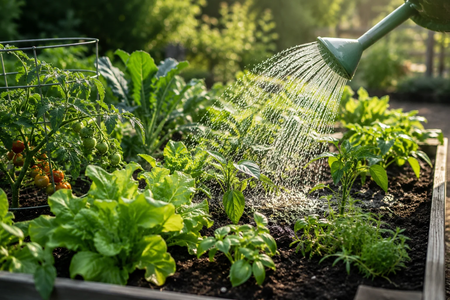 how to water a vegetable garden